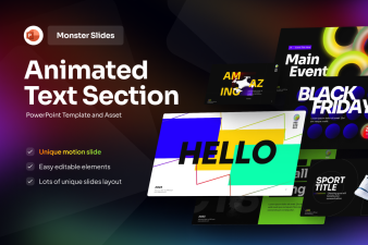 Monster Slides Animated Text Section